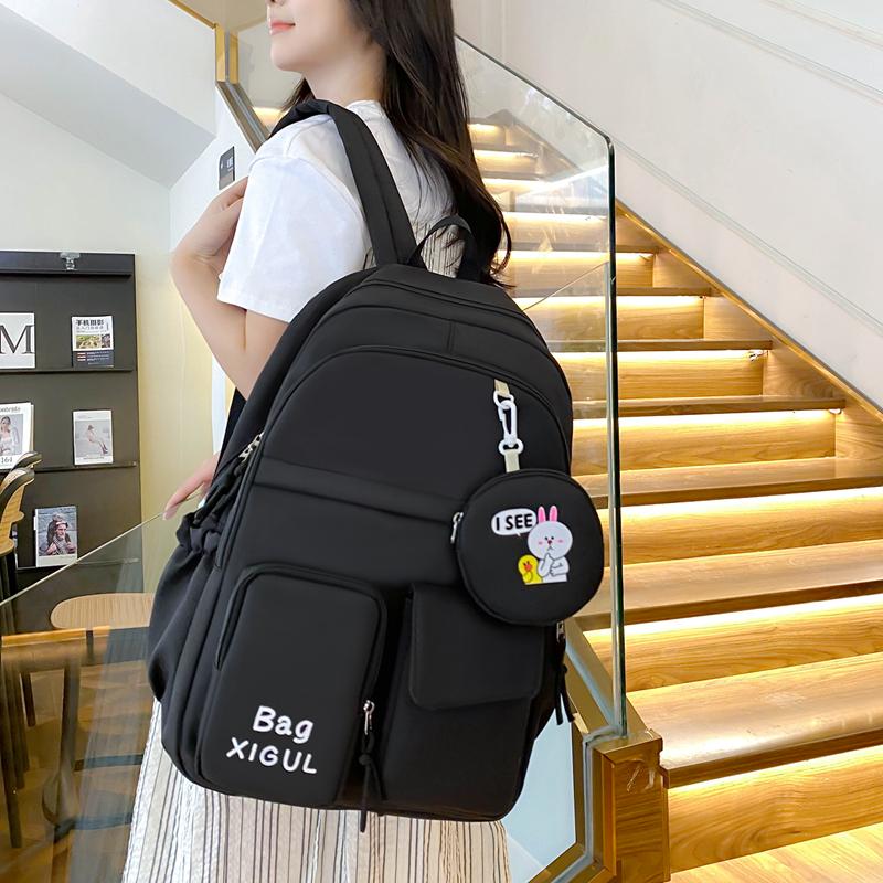 Five-Piece Backpack Set Student Schoolbag Waterproof Backpack Women's Nylon Backpack