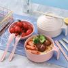 Wheat Straw Lamian Noodles Bowl Tableware Set Student Microwave Instant Noodle Bowl Household Kitchen Tableware Salad Bowl
