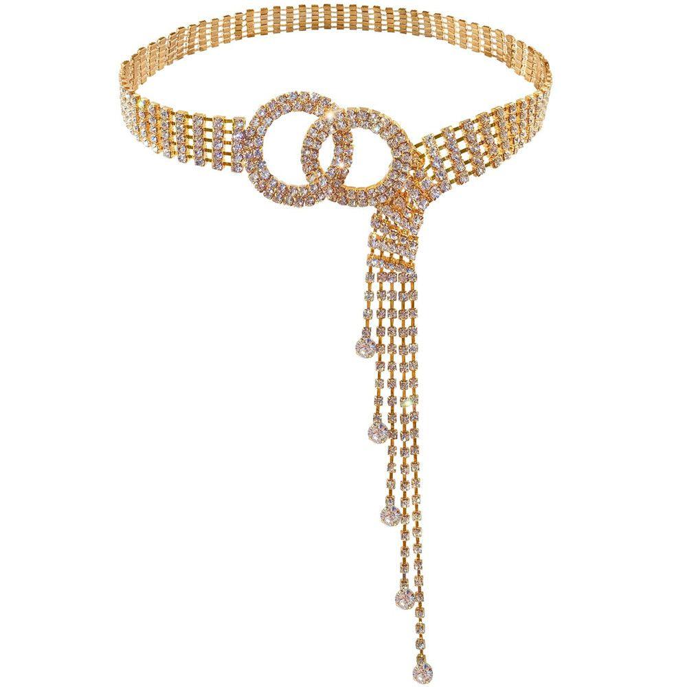 Женский Подарок Блестящий Кристальный Пояс Стразы Цепь Пояс Кольцо