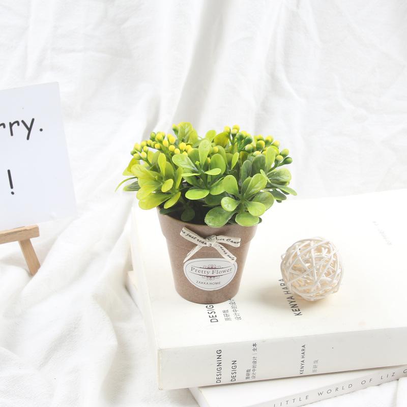 Artificial Flower Small Bonsai Plastic Fake Plant Floral Decoration Desktop Ornament