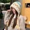 Mori retro jacquard knitted hat winter atmosphere hat women's Fair Island wool hat thermal ear hat