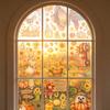 9 листов ПВХ наклейки на стекло «День благодарения» с подсолнухами, тыквами, осенними надписями и животными мотивами для гладких стеклянных поверхностей в домах, офисах и