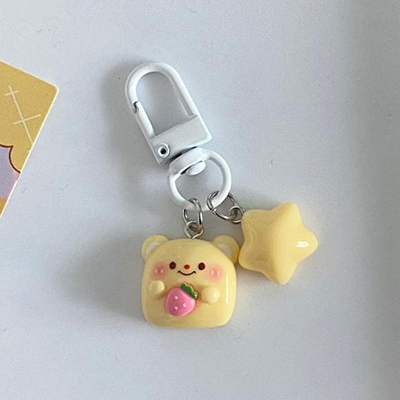 Милая пентаграмма звезда масло медведь брелки сумка кулон мультфильм брелок ювелирные изделия женский рюкзак подвески декор аксессуары