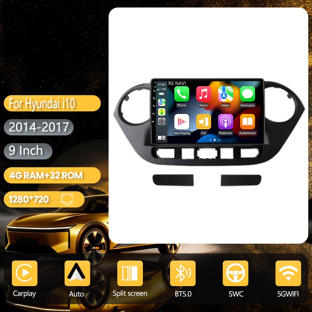 Autoradio multimédia 2DIN Android 16 pour Hyundai i10 2013-2018 LHD avec navigation et Carplay
