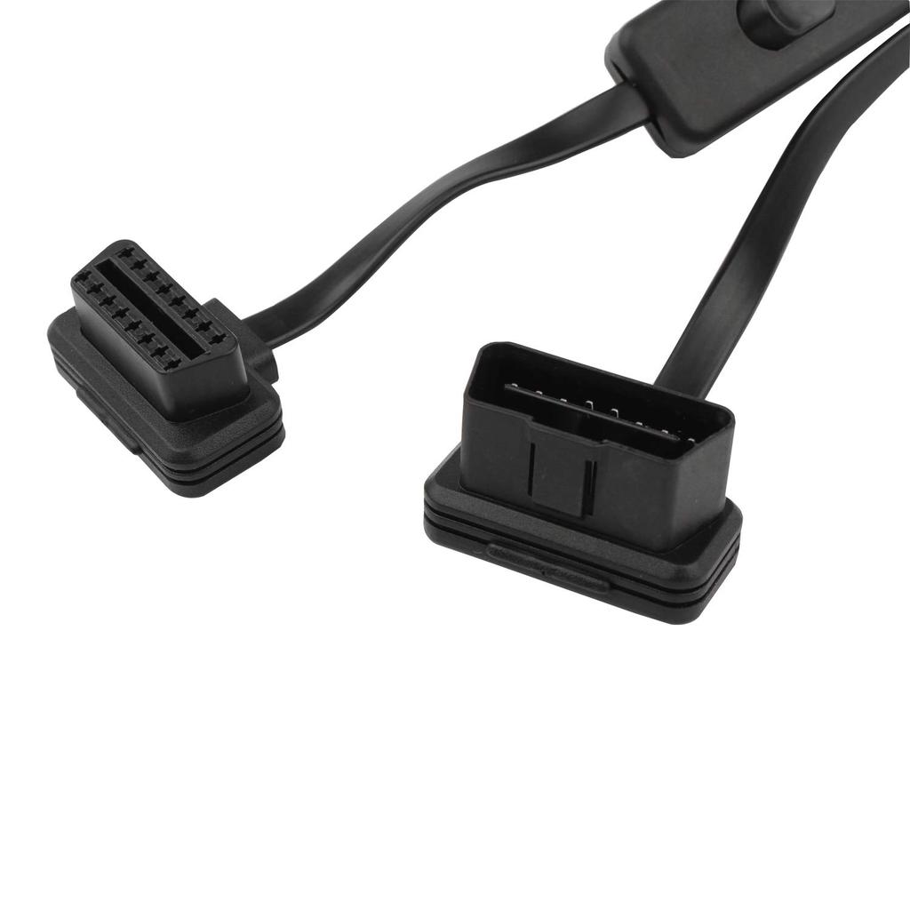 OBD 2 Код 16-контактный разъем «папа-мама» OBD-II/EOBD Прямоугольный диагностический считыватель кодов OBD2 Адаптер-удлинитель с выключателем питания для двигателя автомобиля