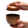 Rice Bowl Japanese Style with Lid Dishwasher Safe Food Container Tableware Rice Salad Soup Snack Wooden Bowl Kitchen Supplies