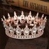 Royal Queen King Tiaras and Crowns for Wedding Party Round Rhinestone Diadem Bridal Cake Crown Hair Jewelry Birthday Gifts