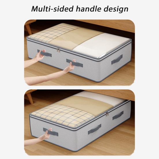 Under-bed Storage Bag Foldable Storage Bins with Clear Top Reusable Closet Organizer for Comforter Clothing Blankets Pillows