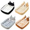 Oversize Soft Cartoon Chai Dog Shaped Dog Bed Winter Warm Cat Sleeping Mat Plush Cushion Puppy Kitten Sofa Pet Supplies