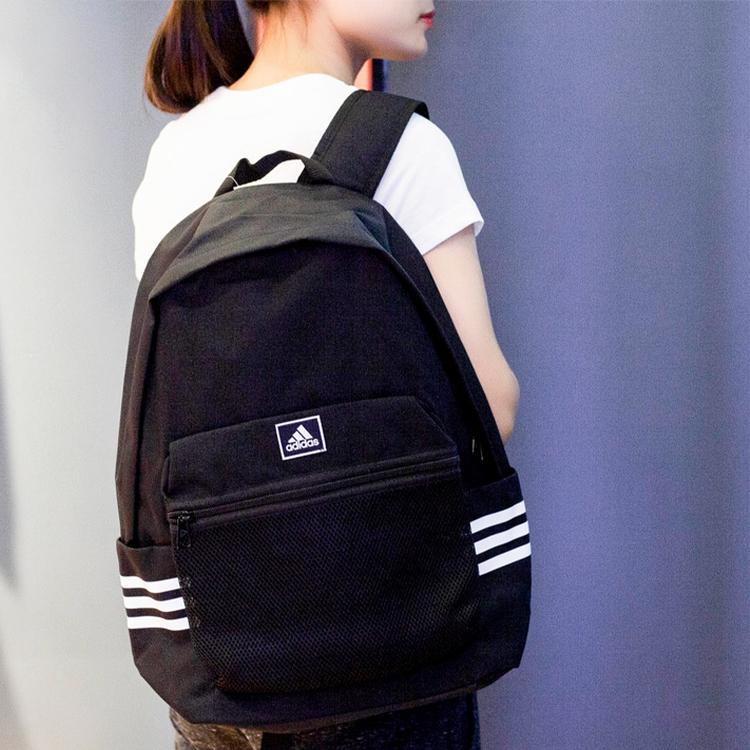 Adidas Classic Three Stripes Polyester Backpack Unisex Backpacks Black FT6713