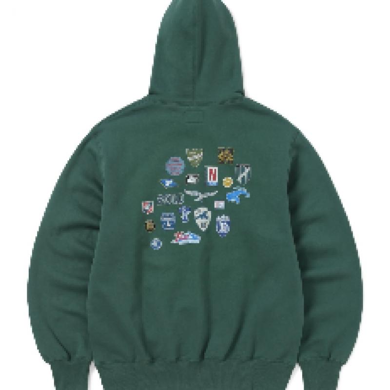 Это никогда не будет Pins Hoodie Темно-зеленый