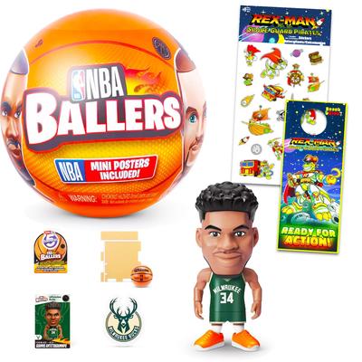 ZURU NBA Ballers Минифигурка баскетболиста (таинственный набор) - Фигурка-сюрприз звезды мини-баскетбола и набор наклеек | Коллекционные фигурки спортсменов НБА