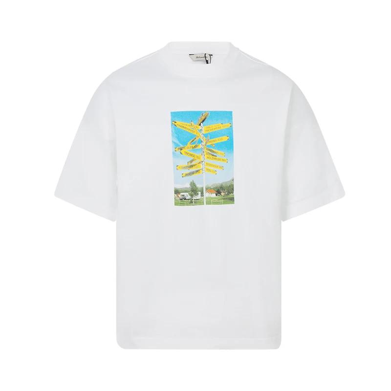 Горячая Распродажа Летняя Мужская Женская Футболка Дизайнерская Футболка Holzweiler с Принтом Короткий Рукав Хлопковая Футболка Брендовая Футболка Оверсайз Верхняя Одежда