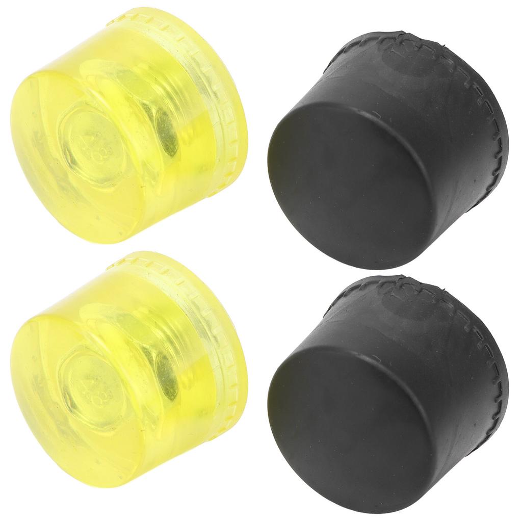 2 Set Rubber Striking Head Hammer Replacement Tips Set Mallet Accessories Yellow BlackDia 40mm