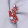 Новая брошь из хрусталя, три красные броши-бабочки для женщин и девочек, брошь в форме листа, одежда, жало, лошадь, игла