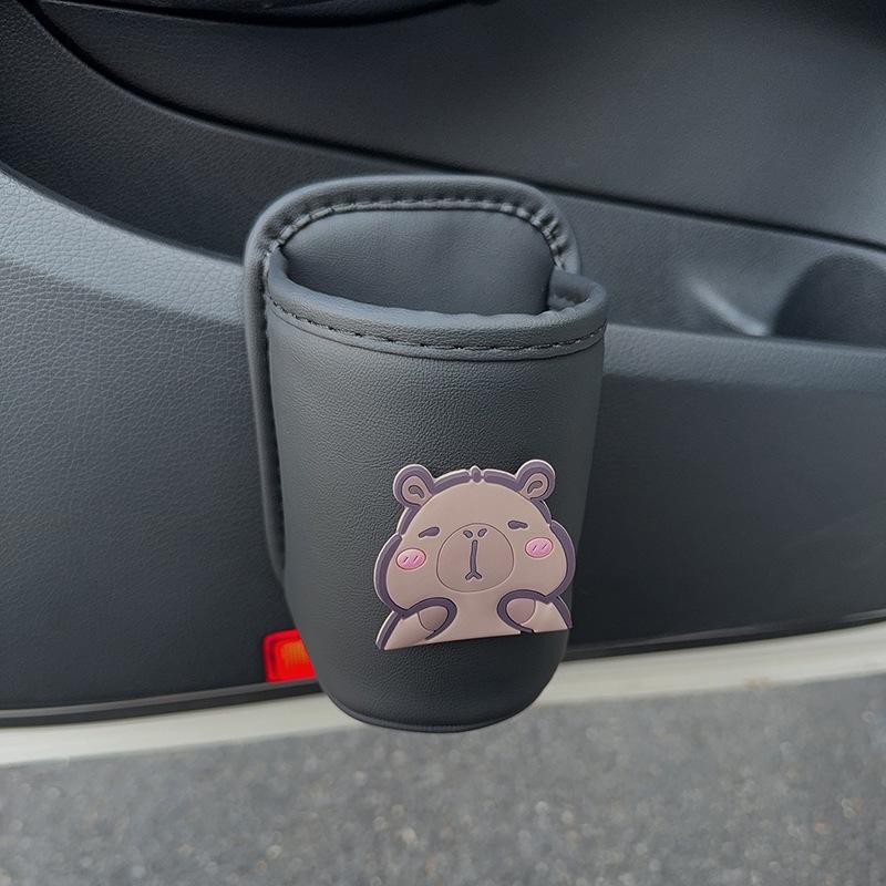 Car Seat & Door Cup Holder: Fixed Backrest Storage & Side-Mounted Drink Holder