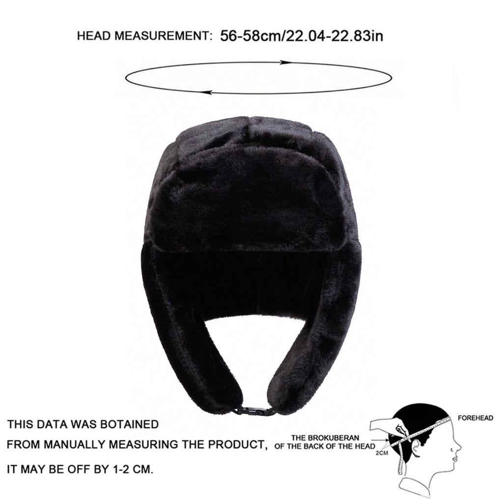 Winter Warm Fluffy Lei Feng Hat Unisex Outdoor Sports Ski Caps Leisure Thickened Windproof Cold Hats Men Bomber Cap