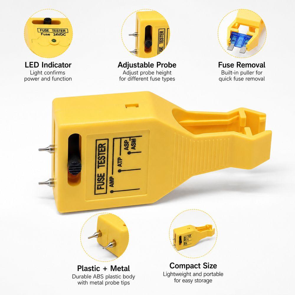 Portable Car Fuse Tester Puller Lightweight Car Fuse Checker Fuse Removal Tool for Car Fuse