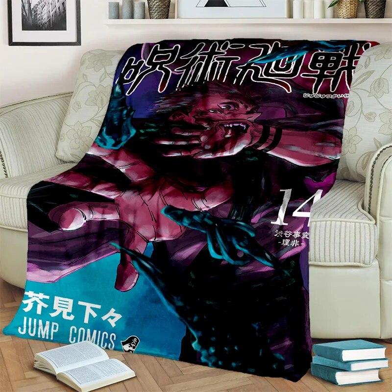 Jujutsu Kaisen Anime Itadori Yuji Blanket,Soft Throw Blanket for Home Bedroom Bed Sofa Picnic Travel Office Cover Blanket Kids