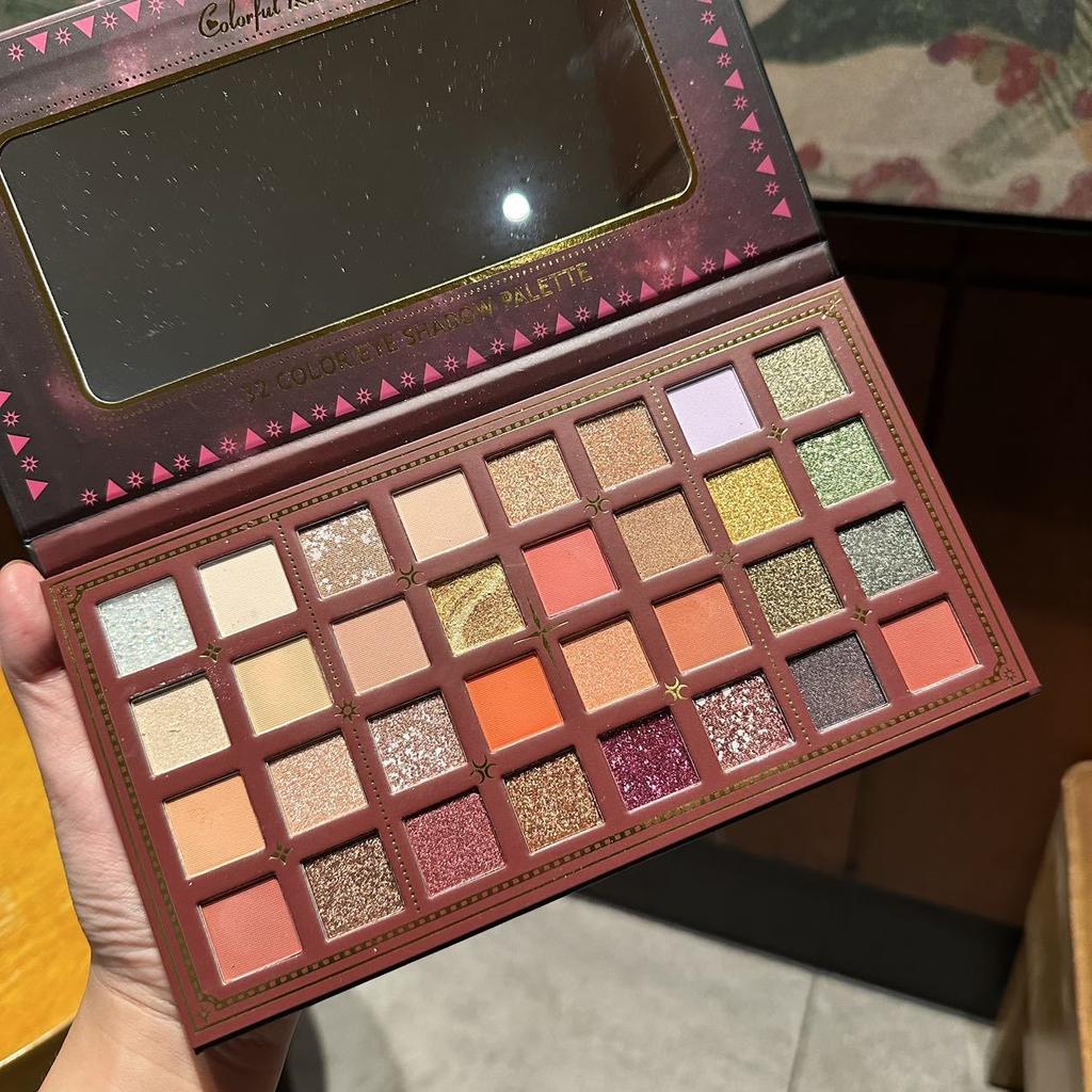 Ретро Роза Картина Маслом Стиль 32-цветная Палитра Теней Для Век Перламутровый Матовый Водонепроницаемый  