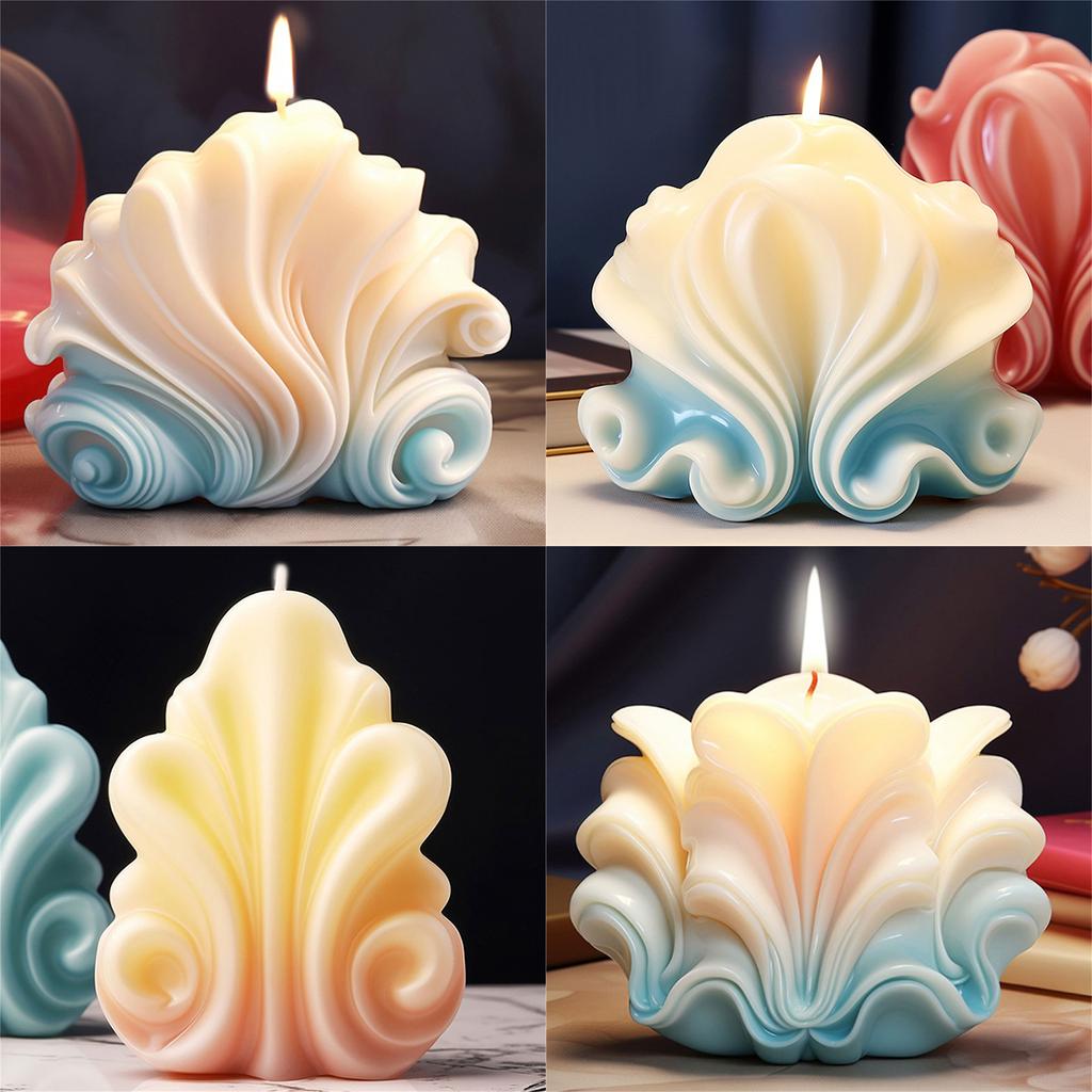 Conch Textured Candle Mold 3D Conch Candle Mold for DIY Candle Gypsum Ornaments Home Decorations Epoxy Resin Casting