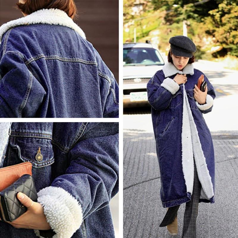 Зимние утолщенные длинные бархатные джинсовые плащи, зимние длинные плащи для женщин, однобортные дизайнерские джинсовые пальто