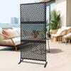 Black Diamond Privacy Screen – Freestanding Room Divider W/ Sturdy Steel Frame - 3-Panel Decorative Fence for Indoor/Outdoor Use