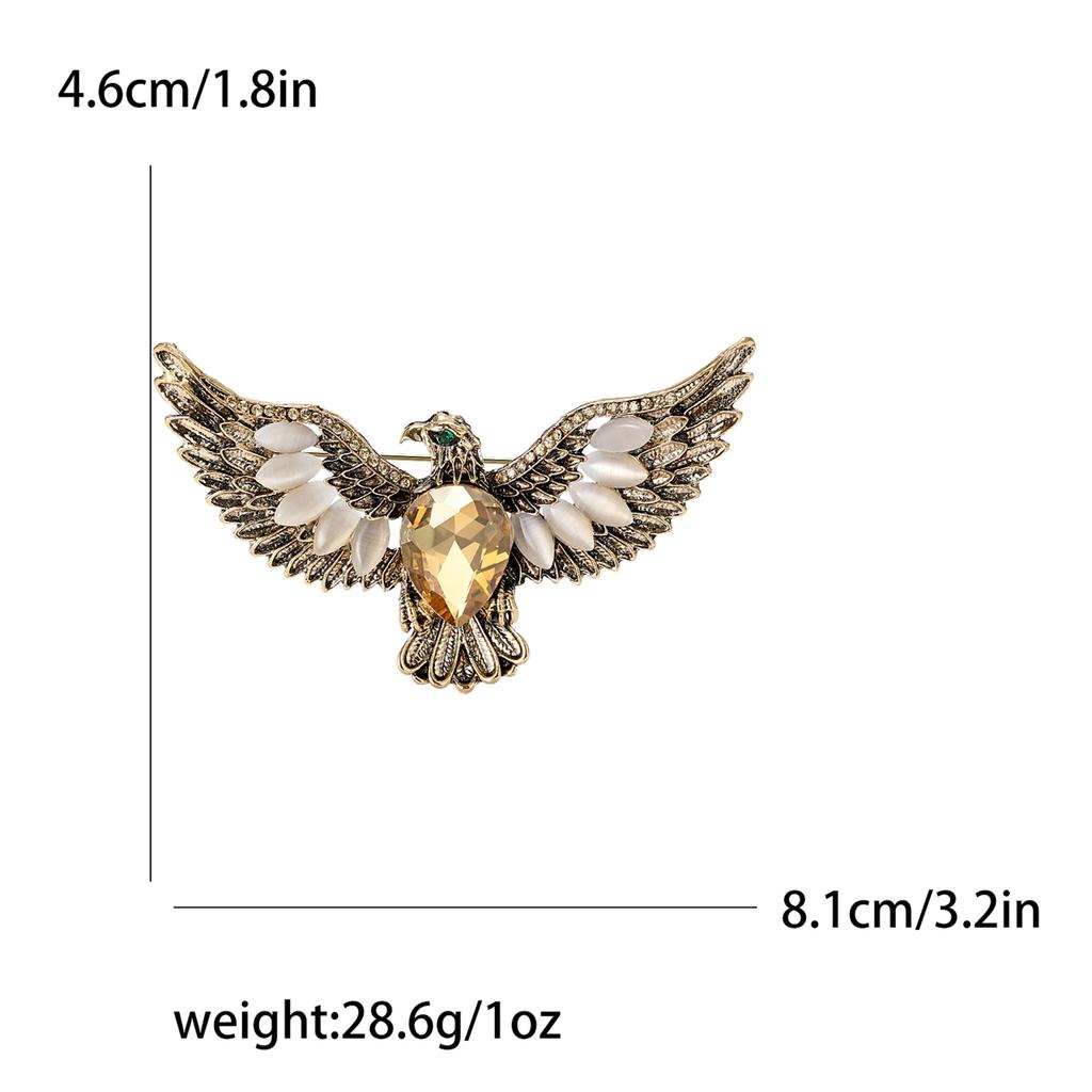 Стильная винтажная брошь в виде большого орла, элегантная роскошная брошь в виде животного со стразами, женская одежда, аксессуары, корсаж