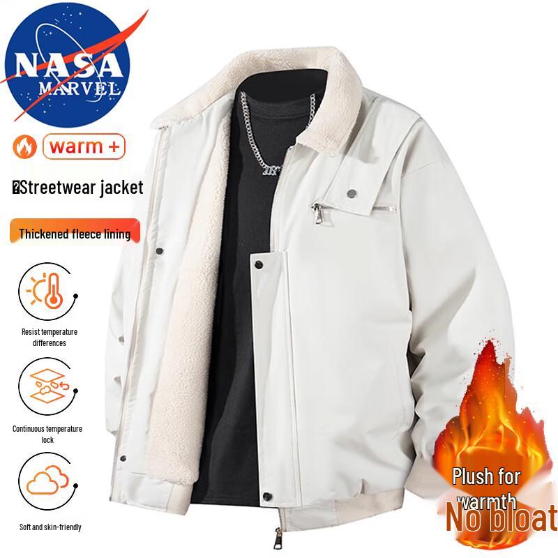 NASA MARVEL Men's Winter Fleece-Lined Casual Jacket