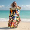 Classic Japanese element cartoon ONE PIECE Monkey D. Luffy beach towel outdoor camping vacation swimming beach towel outdoor absorbent bath towel Y5