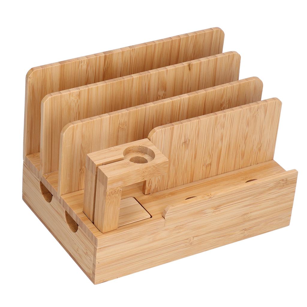 Бамбуковая зарядная станция для сотовых телефонов, деревянная зарядная станция, органайзер с USB-зарядным устройством, горшок для