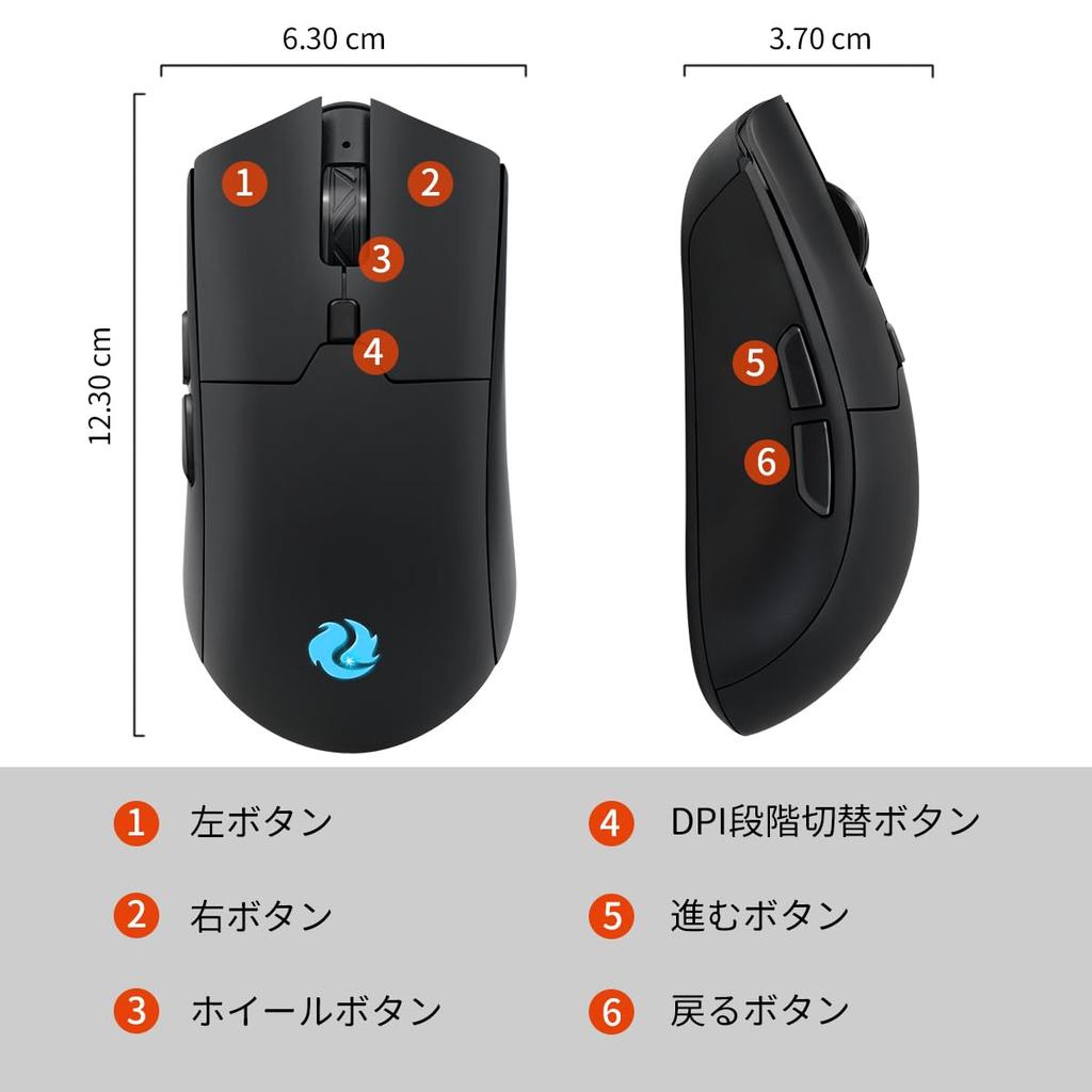 PiMivco Wireless Mouse, Quiet Bluetooth 5.2 & 2.4GHz, Wireless Type-C Rechargeable, Approximately 2 Months of Battery Life, 3 DPI Settings,
