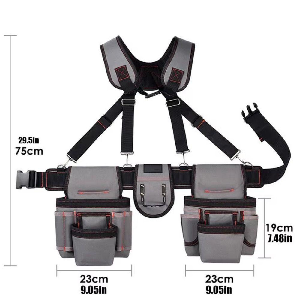 Adjustable Tool Belt with Suspenders Large Capacity Combined Tool Organizer Work