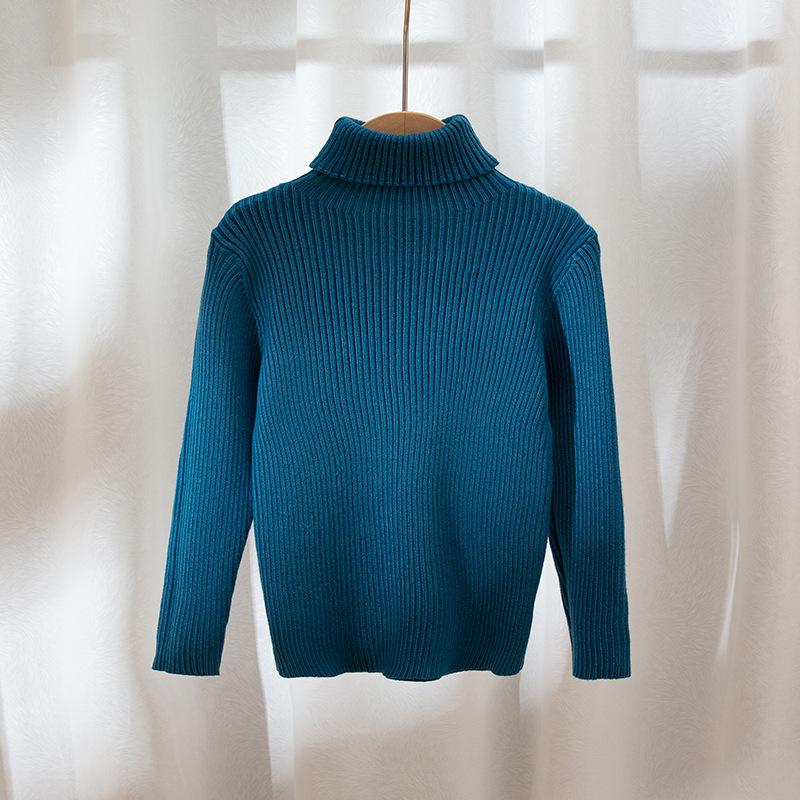 Детский свитер, осенний вязаный свитер с длинными рукавами и воротником-стойкой для девочек и мальчиков, детские пуловеры для подростков 2–12 лет, топы, одежда