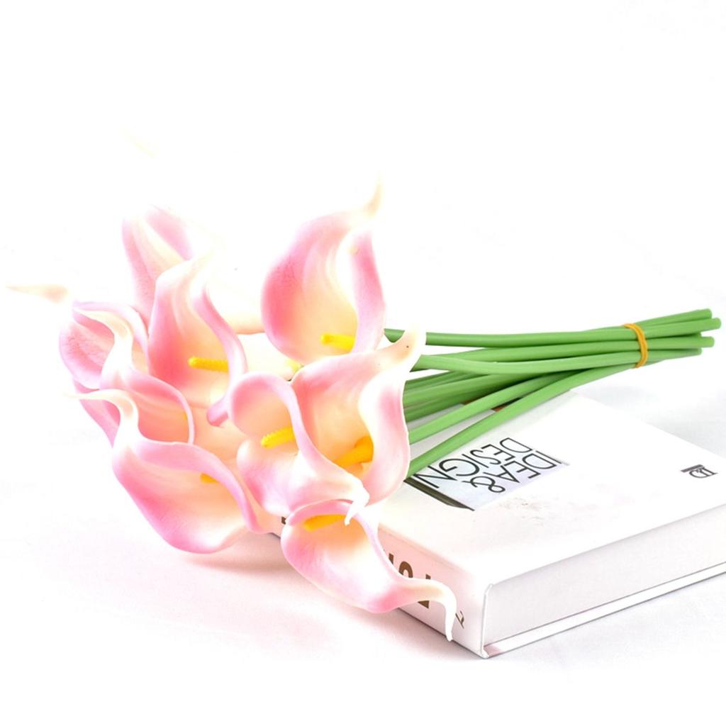 Дом Сад Элегантный Сделай Сам Свадебный Букет Реалистичный На Ощупь Искусственные Каллы Искусственные Цветы Шелковые Растения