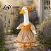 Porch Goose Costumes Thanksgiving Outfit Autumn Dress with Head Scarf Seasonal Outfit for 23 Inch Statue Outdoor Garden Yard Decor Lawn Clothes