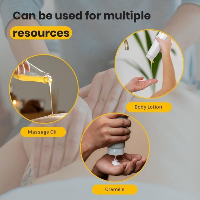 Bolusso Black Massage Oil Heater - 30 À 65 Degrés - Guasha - Inclut 2 Distributeurs & Outil De Massage - Bouteille Électrique