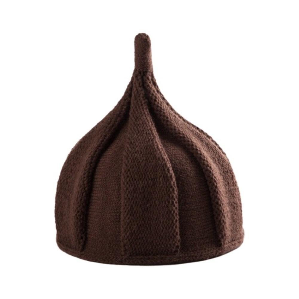 Korean Style Knitted Beanie Hat Twist Pullover Hat Simple Nipple Hat Outdoor