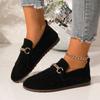 Женская обувь 2024 года, горячая распродажа, женские туфли на плоской подошве, модные повседневные туфли на плоской подошве с металлическим украшением, новые туфли на плоской подошве с круглым носком, низкие каблуки, Zapatos