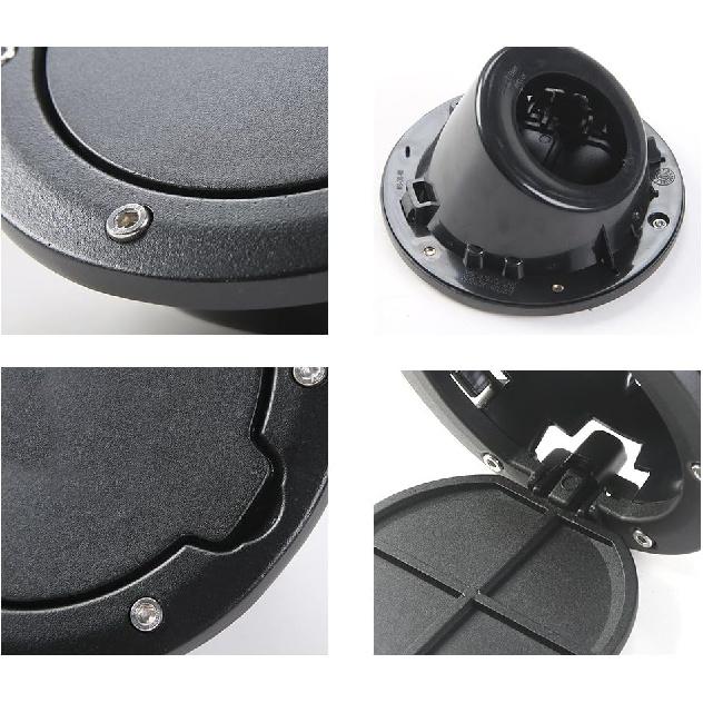 JeCar Aluminum Gas Cap Fuel Filler Door Cover for Jeep Wrangler 2007-2018 JK & Unlimited Accessories (Black)
