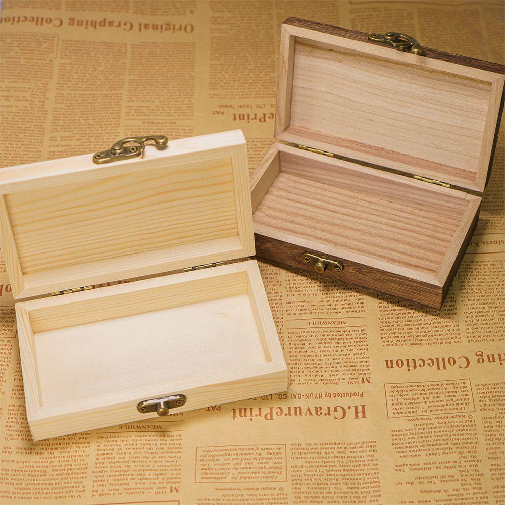 Tea Boxes Gift with Lid Wooden Storage Box Jewelry Box Decorative Trinket Case Clamshell Box