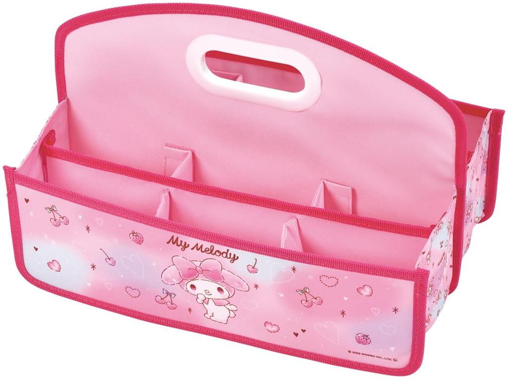 Skater Anywhere Storage with Sanrio My Melody Love Love Small Item Organizer Storage Case Box, Portable, Handle, Kyun, Box, ZBX1-A