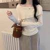 Diagonal Lapel One-word Shoulder Knitted Top Women's Autumn Temperament High-end Bottoming Sweater Long Sleeves