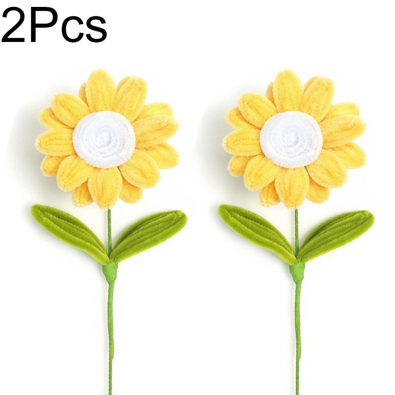 2 шт. Букет африканского подсолнуха ручной работы, плетеное цветочное украшение для дома из синельной проволоки, 35 см, искусственные цветы, готовые цветы