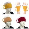 Creative 3D Beer Cup Hat Knitted Beer Cup Gloves Funny Beer Lovers Hairline Cap  Party
