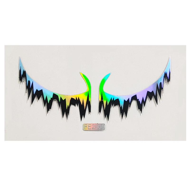 Временная наклейка для лица, наклейка для татуировки, сценическое искусство, наклейка для красоты, сделай сам, имитация лазерного лазера, наклейка для лица, наклейка