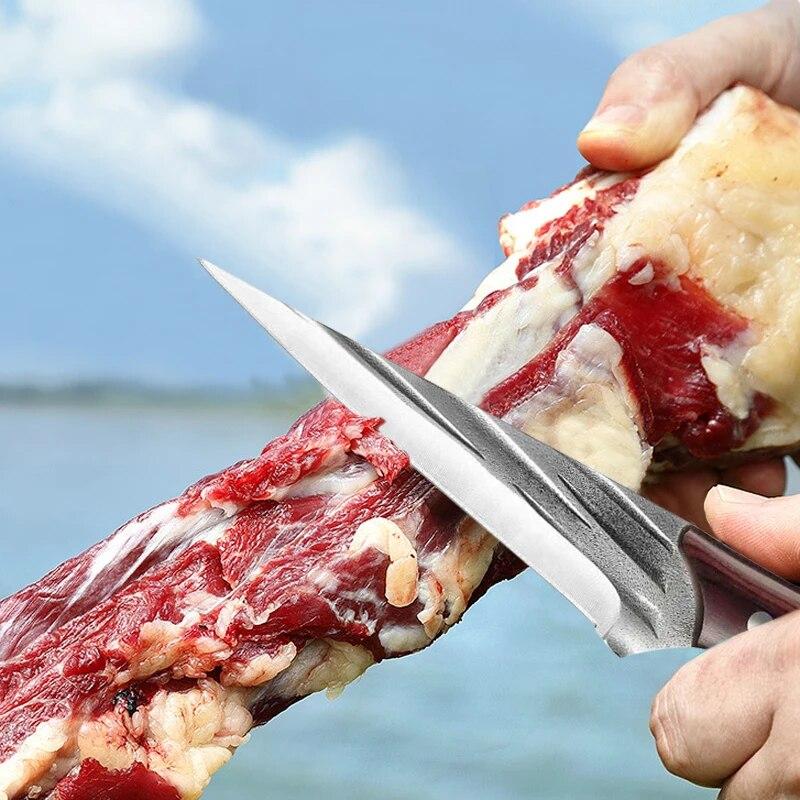 Кованый кухонный нож для мяса, нож для обвалки из нержавеющей стали, нож для мясника, нож для нарезки овощей и фруктов, острый нож для фруктов