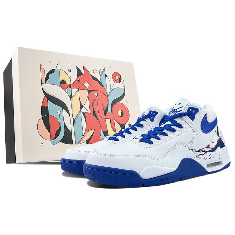 Nike Flight Legacy Mid top Винтажные Баскетбольные Кроссовки Мужские Бело-Синие BQ4212-103(Team40-S-BOX)