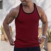 Летний мужской спортивный жилет без рукавов с круглым вырезом, однотонный, полосатый, быстросохнущий, эластичный, хорошо пропускающий воздух, пуловер для баскетбола и спортзала