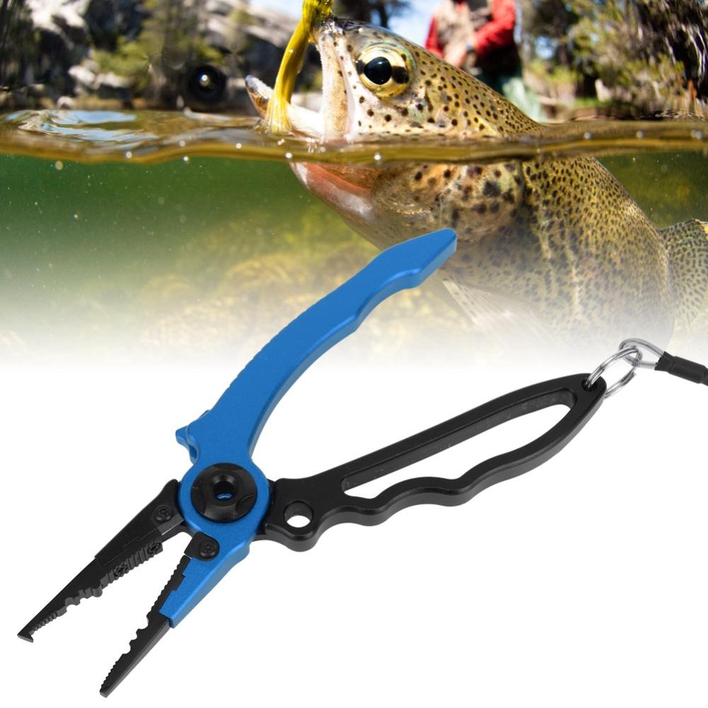 Ergonomic Grip Fishing Cutting Pliers Aluminum Alloy Hook Remover Pliers Saltwater Fishing